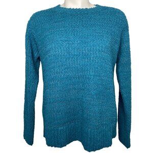 Style & Co Teddy Sweater Top Women's SMALL Teal Super-Soft Relaxed-Fit‎ NEW